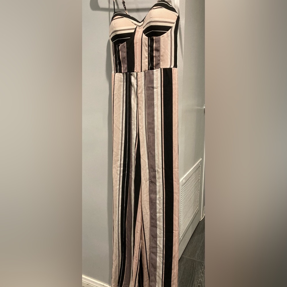 XS Striped Jumpsuit w/Slits NWT